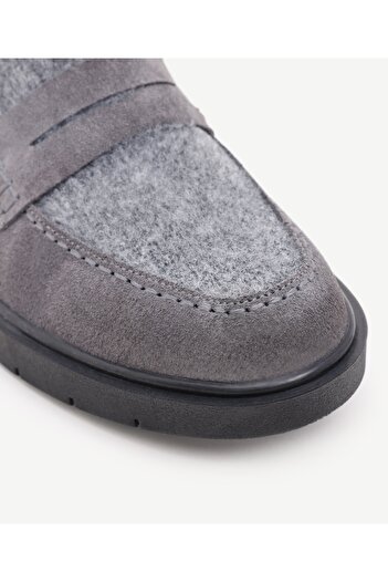 Yargıcı Keçe Detaylı Deri Loafer