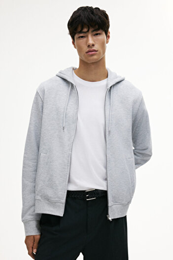 H&M Regular Fit Kapüşonlu ve Fermuarlı Üst