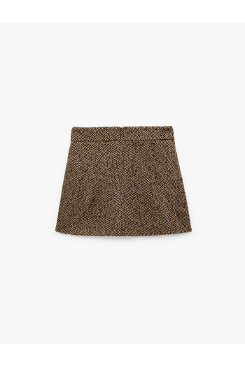 Koton X Melis Ağazat - A Kesim Slim Fit Cepli Mini Kışlık Etek