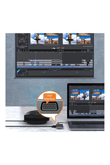 fulina Port 3.0 Type-C USB-C HUB To 4K Video HDMI-compatible Adapter For Macbook Grey