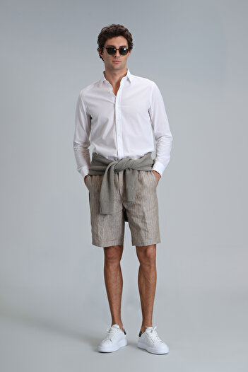 Lufian Andre Sports Men's Slim Fit Beige Chino Shorts
