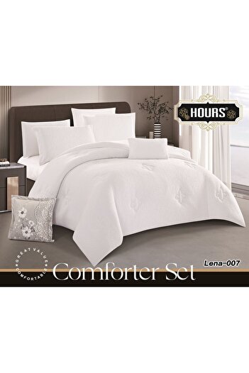 HOURS 6-piece winter bedspread for two people, embossed with a velvet side and a soft fur side