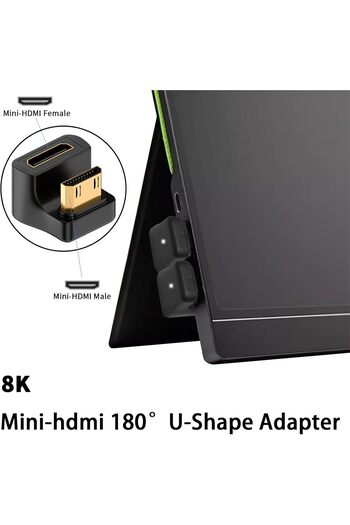 Duttek 8K U-Shaped Mini HDMI Adapter (180° Up Angle) - Black