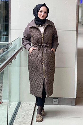Missemramiss 4960 Velure Quilted Long Coat