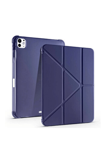 Fuchsia iPad Pro 11 2025 M5 Chip Compatible Tri-Folding Case with Pen Compartment and Smart Stand Feature