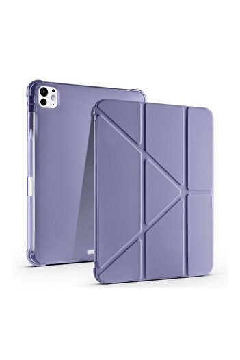 Fuchsia iPad Pro 11 2025 M5 Chip Compatible Tri-Folding Case with Pen Compartment and Smart Stand Feature