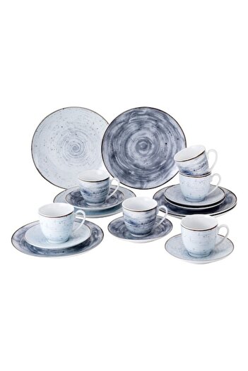 Van Well Dinnerware Set for 6 People, 18 Pieces, Van Well, Blue-Grey