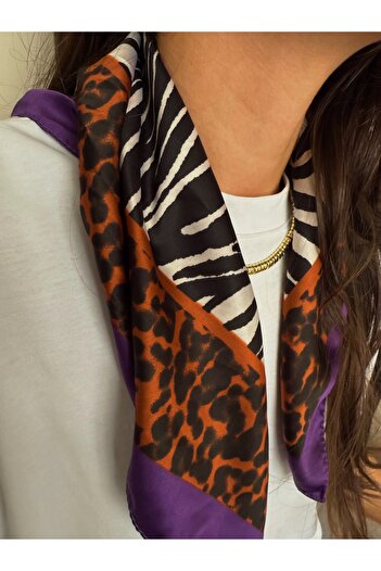 Junsui Accessories Purple Zebra Scarf