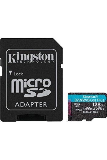 Kingston Canvas Go! Plus microSDXC (Gen 4) 200MB/s A2 U3 V30 128GB + Adapter (SDCG4/128GB)