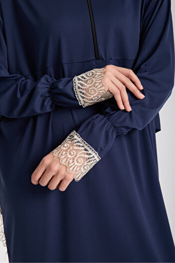 AKPİYYER Lace. Shawl with Zipper, Hijab Prayer Dress