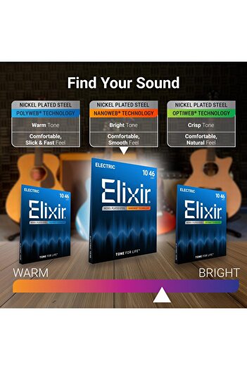 Elixir Nickel-Plated Steel Electric Guitar Strings with NanoWeb Coating, Heavy (12-52), 6-String Set