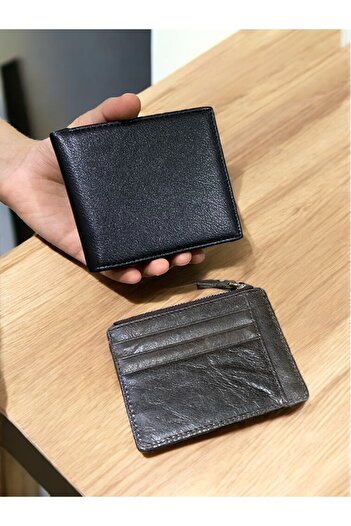 NEW STYLE Men's Genuine Leather Wallet Set, Cash Wallet and Card Holder, Comes in a Gift Box