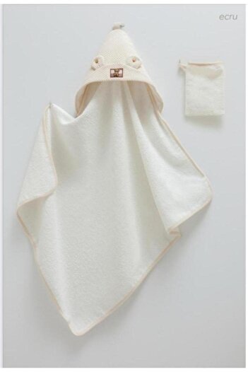 Caramell Soft Teddy Baby Towel and Washcloth Set Ecru Crml.Ekr.Bsu1629