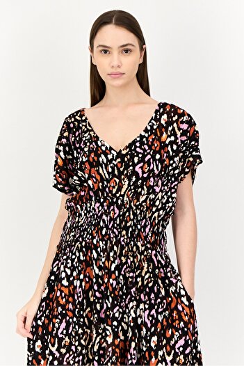 Robert Louis Stevenson Women Allover Print Midi Dress, Multicolor