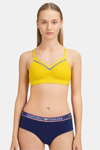 Triumph Women Textured Padded Non Wired Bra, Yellow
