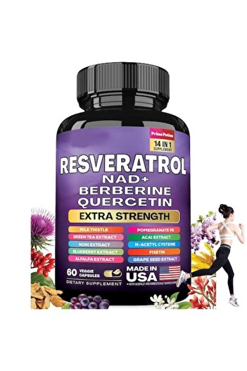 WELLBODY Resveratrol 14-in-1 Capsules – Resveratrol, NAD⁺, Berberine, Quercetin and Milk Thistle – C