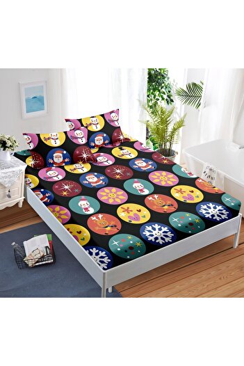 CHIRASO CHIRASO Bed Cover Set, Christmas Theme, FINE, ELASTIC 180x200cm and 2 Pillowcases, Santa Claus