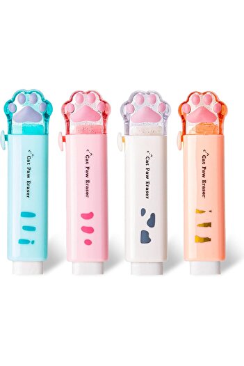 Lumely 4Pcs Retractable Pencil Eraser,Cute Erasers,Gradient Jelly Eraser,Suit for School Office Supplies