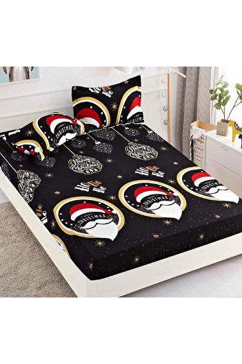CHIRASO CHIRASO Bed Cover Set, Christmas Theme, FINE, ELASTIC 180x200cm and 2 Pillowcases, Santa Claus