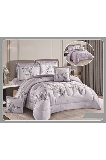 smart home Double-sided winter bedspread (velvet side and fur side) Filled bedspread, 6-piece set, 250x230cm