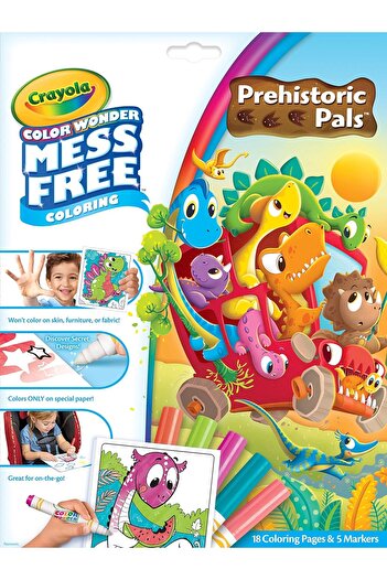 Crayola Color Wonder Prehistoric Pals Mess-Free Coloring Set (18 Pages, 5 Markers)