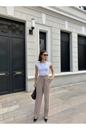 MİA NOURA Women's Knitted Fabric Tiril Tiril Soft Fabric Pants