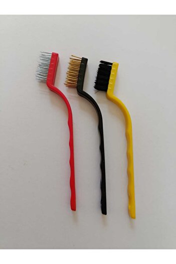 bir sürü eşya pak market 3-Piece Wire Brush Set for Cleaning Pots, Cooktops, Bathroom Faucets, Shower Cabins, Sinks, Ovens