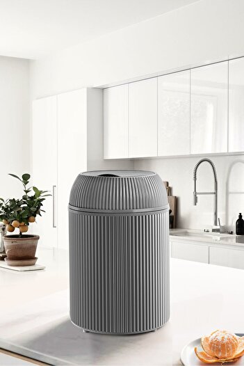 Comprox COȘ DE LIMBAJ ROTAȚI DE 10 LT CU CAPAC MANUAL, GRAY