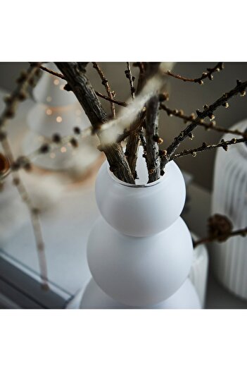 IKEA VINTERFINT Vase, frosted glass/white, 32 cm