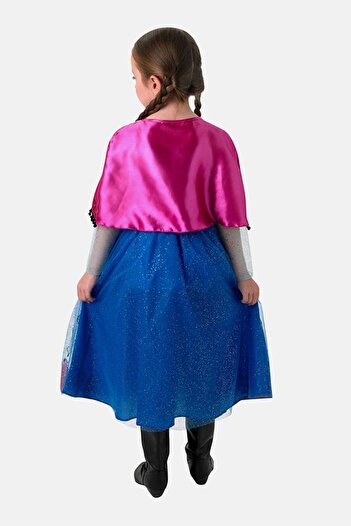 Disney Kids Girl Musical Anna Dress Costume, Pink and Blue Combo