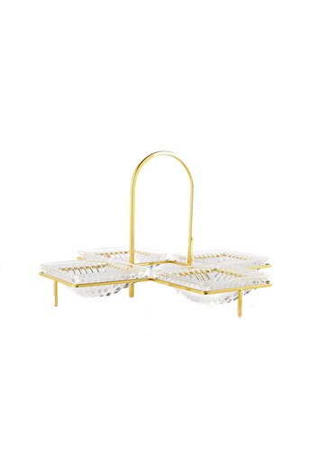 Mikasa Moor Gold Stand 4-Piece Serving Bowl Set 36X22Cm