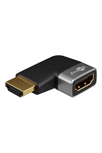 Other Goobay 72010 HDMI™ Angled Adapter 90° Horizontal, 8K @ 60 Hz, Gold-Plated, Black, Silver