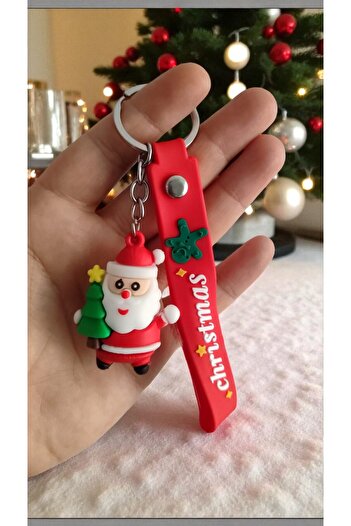 FAMEMUS ACCESSORY Special New Year's Gift Silicone Keychain Santa Claus