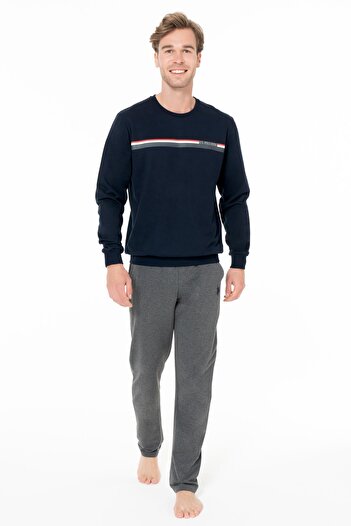 U.S. Polo Assn. Men's 2 Thread Woven Winter Home Wear Bottom Top Set