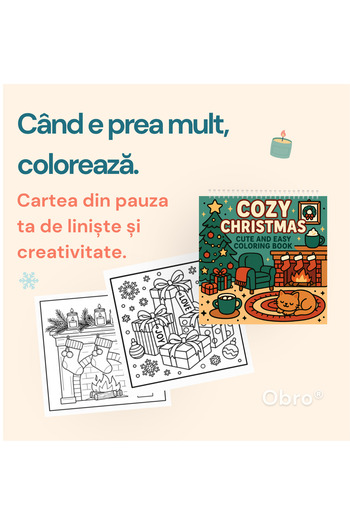 OBRO Coloring Book with Thick Pages OBRO® - Cozy Christmas – Simple & Relaxing Christmas Designs