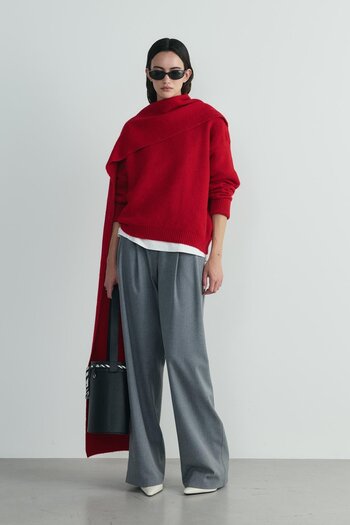 Suud Collection Kırmızı Bella Oversize Kazak