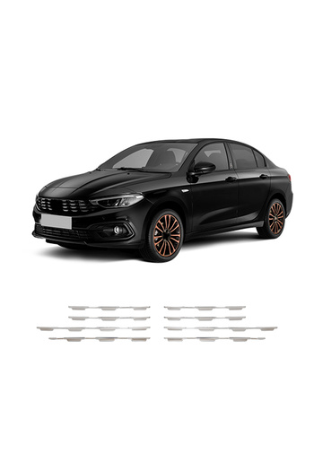 BRSPLAST Fiat Egea Sedan Uyumlu 2022 Ve Üzeri Krom Ön Panjur 8 Parça Paslanmaz Çelik