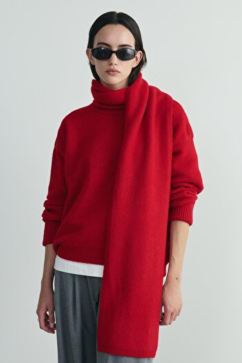 Suud Collection Kırmızı Bella Oversize Kazak