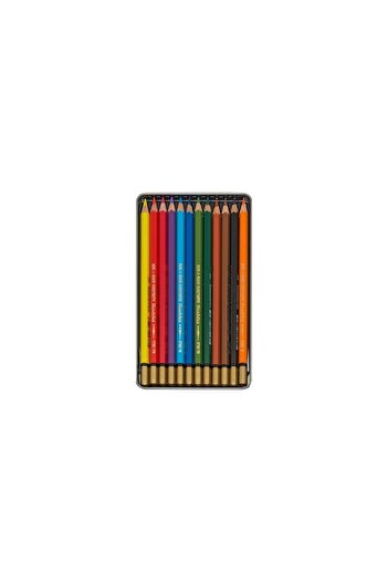 Koh-i Noor Professional Waterable Dry Paint Set 12 Pieces (Aquarelle Color Pencils) + A5 Notebook 120 Gr