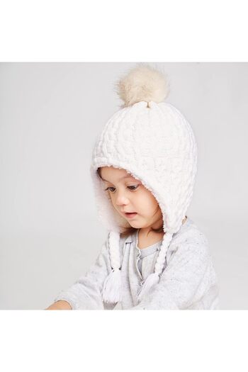 OEM LANGZHEN Toddler Kids Infant Winter Hat Earflap Fleece Lined Beanie, 6-12 months