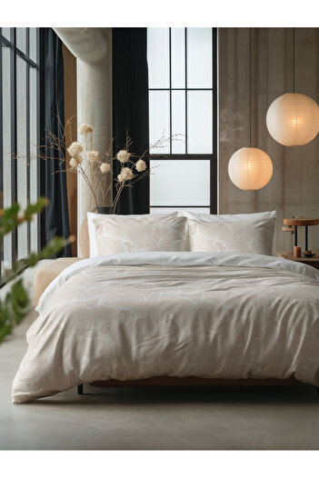 Sleeptime Duvet cover set, Cotton, Beige, 200 x 200 cm