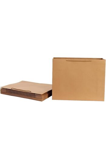 Generic REDDOTGIFT® 10-Packed Kraft Paper Bags, Gift Bags, Hard Paper 250 Gram Thickness, Shopping Paper Ba