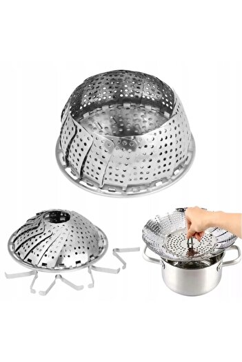 Other STRAINER STEAMING INSERT STAINLESS STEEL FOLDABLE UNIVERSAL