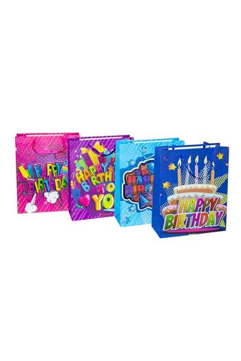 Generic Rosy.Moment Set Of 12 Pieces Gift Bag Happy Birthday 32x26x10cm Celebration Gift Bag, Think of Me H