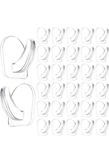 Generic 40 Pcs Clear Adhesive Wall Hooks for Hanging, Heavy Duty Removable Utility Hooks, Waterproof Oilpro
