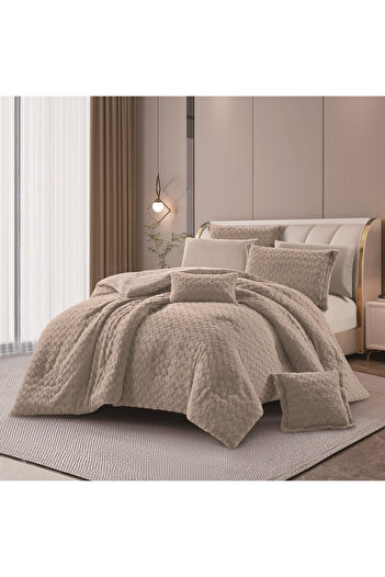 HOURS Horse Winter Bedspread, Fur and Velvet, Heavy Fill, Suitable for Single Bed Size 120 x 200 cm, 4 Pieces, 250 Stitches
