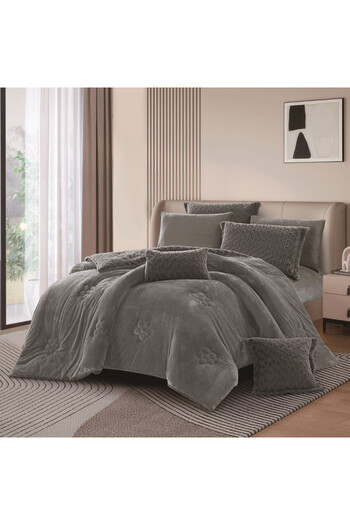 HOURS Horse Winter Bedspread, Fur and Velvet, Heavy Fill, Suitable for Double Bed Size 200x200 cm, 8 Pieces, 250 Stitches