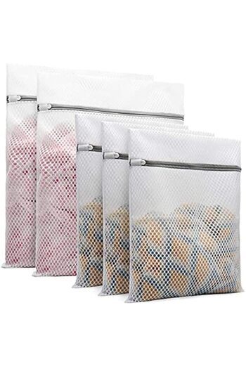 Generic Defsedar 5Pcs Durable Honeycomb Mesh Laundry Bags for Delicates, Travel Laundry Bag, Dirty Clothes