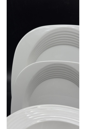 cc bin shihon 6-person white melamine dinner set with 19-piece service