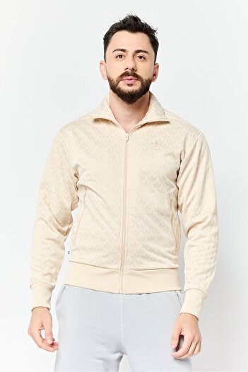 adidas Men Sportswear Fit Long Sleeves Running Jacket, Beige